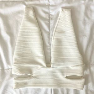Windsor White Ribbed Cut Out Bralette Top